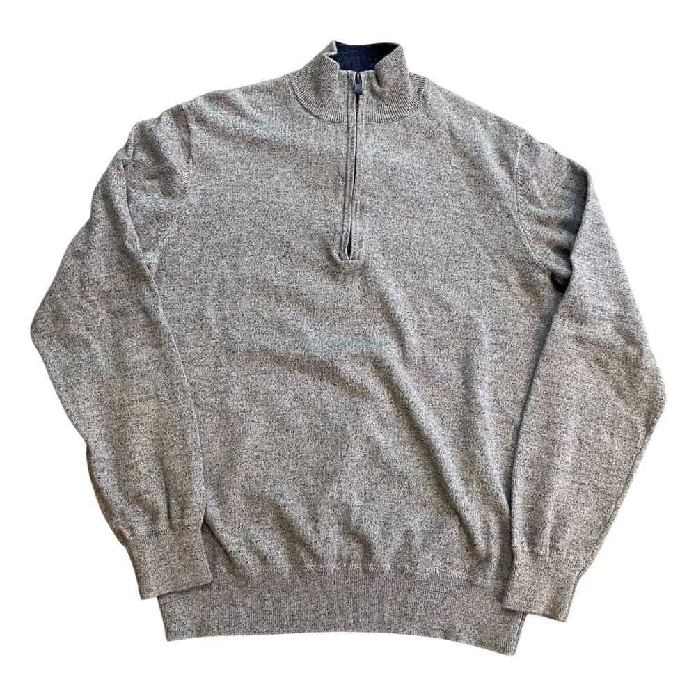 Faherty Brand Men’s Small Sconset 1/4 Zip Pullover Sweater Grey Cashmere Blend